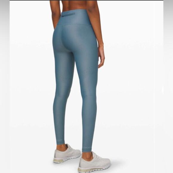 Lululemon womens 2 zoned in tight 27” blue charcoal leggings compression - Picture 2 of 15